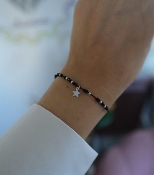 ARGINT 925 - Bratara snur spinel si stea