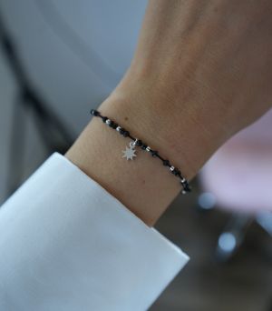 ARGINT 925 - Bratara snur spinel si soare