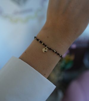 ARGINT 925 - Bratara snur spinel si inima