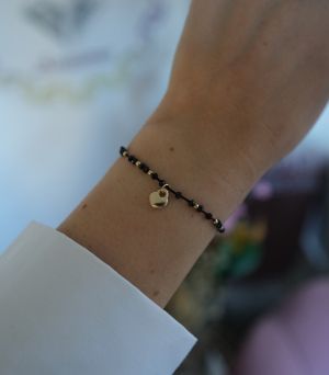 ARGINT 925 - Bratara snur spinel si inima