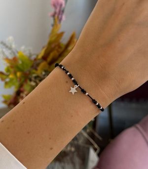 ARGINT 925 - Bratara snur spinel si stea