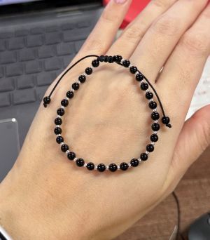 ARGINT 925 - Bratara snur bile onix