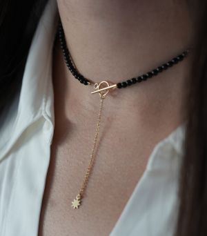 ARGINT 925 Colier onix si soare