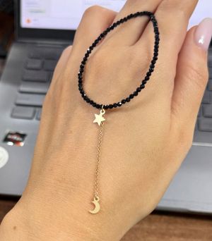 ARGINT 925 - Colier spinel luna si stea