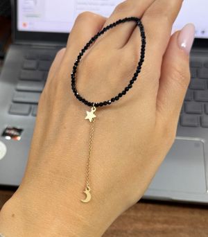 ARGINT 925 - Colier spinel luna si stea