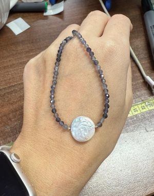 ARGINT 925 - Colier perla si iolit