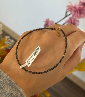 ARGINT 925 - Bratara obsidian 