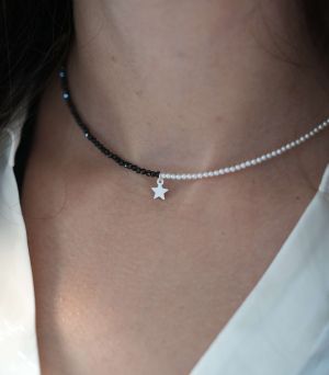 ARGINT 925 Colier perle stea