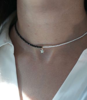 ARGINT 925 Colier perle stea