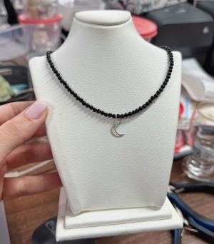 ARGINT 925 Colier onix si luna