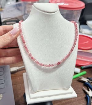 ARGINT 925 Colier jad roz