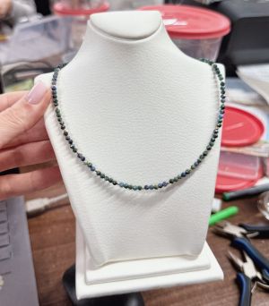 ARGINT 925 Colier Chrysocolla & Lapis Lazuli 