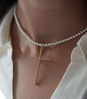 Colier perle cruce Stil - HANDMADE 