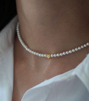 ARGINT 925 - Colier perle cu stea Stil