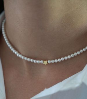 ARGINT 925 - Colier perle cu stea Stil