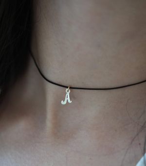 ARGINT 925 Colier snur cu initiala dorita