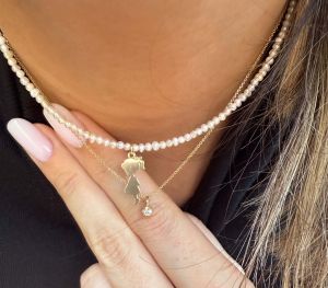 ARGINT 925 Colier perle de cultura si fetita