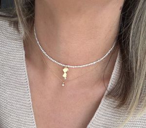 ARGINT 925 Colier perle de cultura si fetita