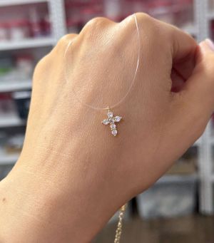 Colier Fir Transparent Cruce 