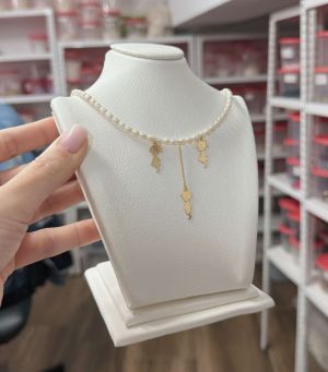 ARGINT 925 Colier perle de cultura 3 copii  