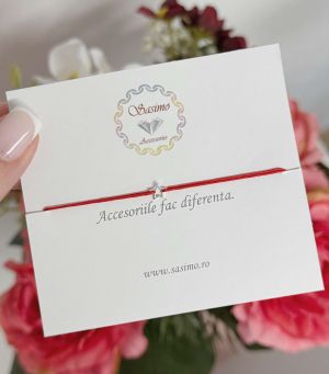 ARGINT 925 - Bratara snur rosu stea