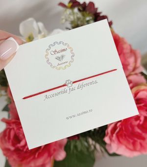 ARGINT 925 - Bratara snur rosu labuta