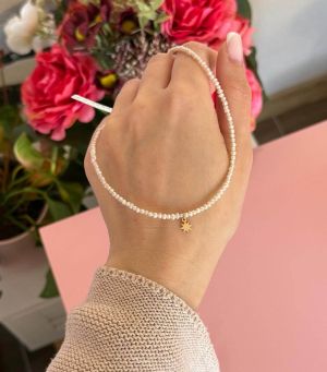 ARGINT 925 Colier perle de cultura si soare