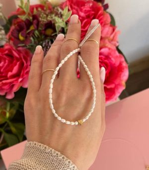 ARGINT 925 Colier perle de cultura inima