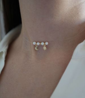 ARGINT 925 Colier soare si luna