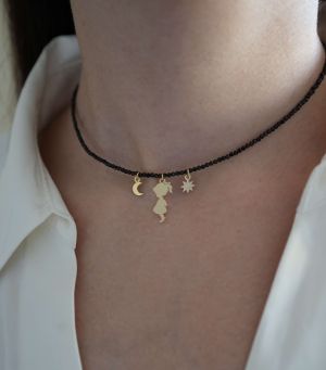 ARGINT 925 Colier spinel si fetita