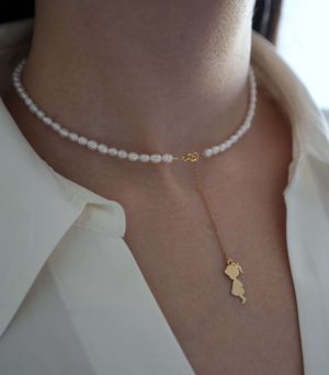 ARGINT 925 Colier perle de cultura si fetita