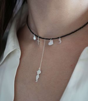 ARGINT 925 Colier diverse charmuri si fetita/baietel