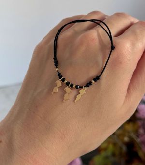 ARGINT 925 Bratara snur spinel si 3 copii la alegere