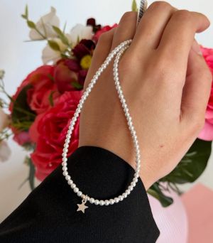 ARGINT 925 - Colier perle cu stea