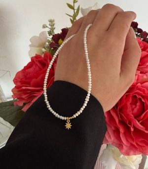 ARGINT 925 - Colier perle de cultura si soare