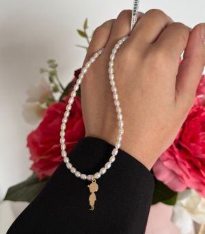 ARGINT 925 - Colier perle de cultura si baietel