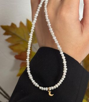 ARGINT 925 - Colier perle de cultura si luna