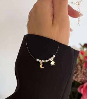 ARGINT 925 Colier soare si luna