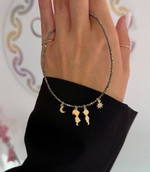 ARGINT 925 Colier pirita 2 copii la alegere