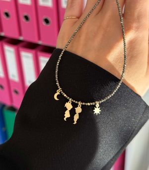 ARGINT 925 Colier pirita 2 copii la alegere