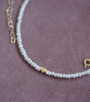 ARGINT 925 Colier perle de cultura si inima