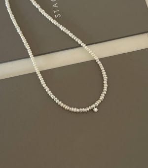 ARGINT 925 Colier perle de cultura cristal
