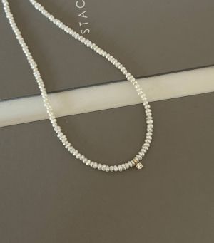 ARGINT 925 Colier perle de cultura cristal