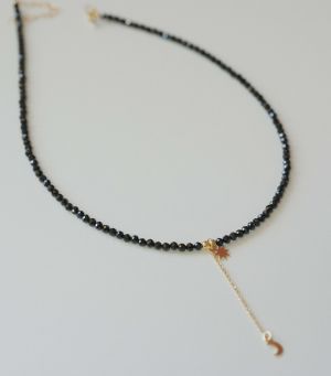 ARGINT 925 Colier spinel soare si luna