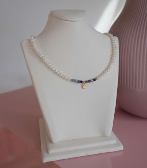 ARGINT 925 Colier perle de cultura si soare