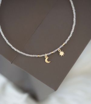 ARGINT 925 Colier soare si luna